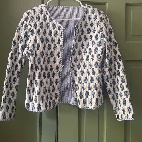 Block print quilted jacket reversible - Picture 1 of 4